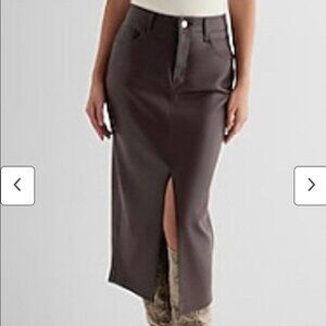 Express Brown Midi Skirt